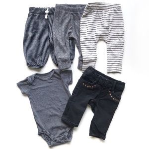 Carters Old Navy Baby Girls Neutral Striped Bundle